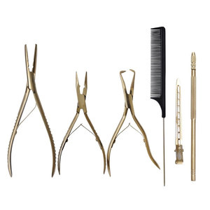 Kit complet de pinces pour extensions de cheveux, pour l'installation, le retrait, l'ajustement et l'entretien des coiffeurs professionnels en salon - Product Image 1