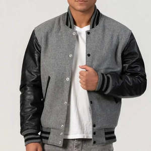 Wholesale Custom latest designs Long Sleeve Winter <b>Jacket</b> <b>Plain</b> Blank <b>Varsity</b> Letterman <b>Jacket</b> for men - Product Image 4