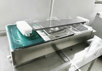 Gewerbliches 4-Pfannen-Elektro-Bain-Marie mit Glas-Spuckschutz aus Edelstahl, Buffet-Dampfgarer für Catering