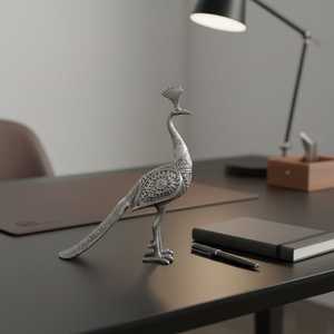 Jaffs Exports Handmade Aluminium Peacock Figurine Contemporary Animal Sculpture Modern Eco-Friendly Tabletop Decor for Living - Product Image 3