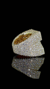 Luxury <b>Iced</b> Out Geometric Statement <b>Ring</b> Micro Pave Baguette CZ Diamond Hip Hop Bling Jewelry Unisex - Product Image 5
