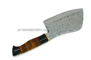 Couteau de cuisine artisanal en acier Damas, couteau de chef sur mesure, étui en cuir, lame fixe, personnalisé, écologique, pour le camping et la chasse - Product Image 2