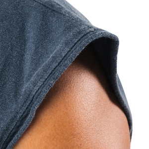 Camiseta sin mangas oversize vintage azul marino para hombre, ideal para gimnasio y entrenamiento, OEM al por mayor - Product Image 5