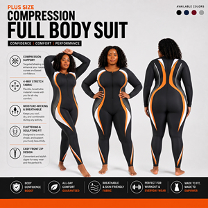 Wholesale Printed Full Body Compression Suit Spandex Polyester <b>Workout</b> <b>Jumpsuit</b> Ladies Yoga Wear Full Sleeve Base Layer Romper - Product Image 4