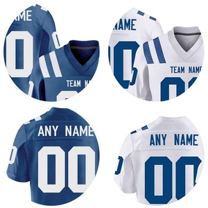 Maillot de football personnalisé blanc à col en V, nom de l'équipe sublimé, 00, maille respirante, vêtements pour hommes adultes, toutes saisons - Product Image 5