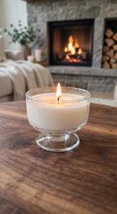 Porte-bougie et bol ronds sur pied en verre transparent écologique pour la décoration de Noël et les cadeaux - Product Image 3