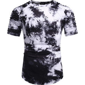 T-shirt à manches courtes pour homme, col rond, coupe classique, tricoté, motif tie-dye violet, design personnalisé 2026, nouveau design - Product Image 4