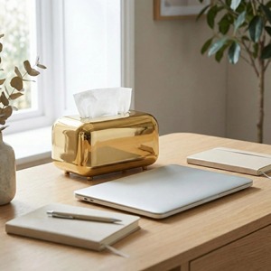 Boîte à mouchoirs décorative en métal finition miroir doré, idéale pour la salle de bain, la cuisine, la table et la coiffeuse, en provenance d'Inde - Product Image 4