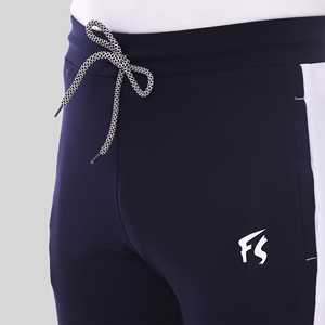 Pantalon de survêtement sport bleu quatre directions avec bande latérale, logo personnalisable, impression HD, délavage coloré, 100 % polyester, séchage rapide, tailles homme M/L/XL - Product Image 5