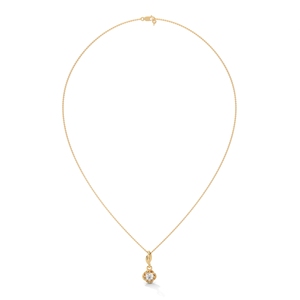Gold Color Diamond Pendant Necklace Floral Drop <b>Chain</b> Jewelry for Women Gift Party Wear - Product Image 3