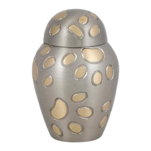 Diseño moderno de la mejor calidad, urnas de cremación metálicas grabadas con pata y recuerdos, urnas funerarias sólidas duraderas a la venta - Product Image 1