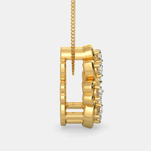 Collar con Colgante de Diamante Cultivado en Laboratorio en Forma de Corona de Corazones de Oro Amarillo de 14K - Product Image 5