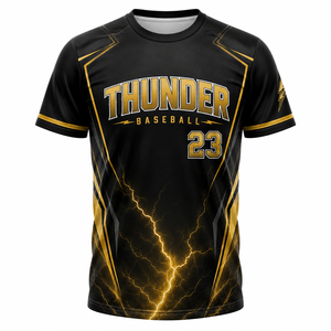 T-shirt de baseball personnalisé par sublimation pour hommes, maillot d'équipe sportive, t-shirt en polyester à séchage rapide - Product Image 1