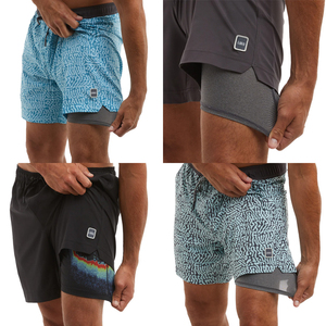 SELF INDUSTRIES Custom Quick Dry Spandex Polyester Drawstring <b>Mid</b> Knitted Patchwork Pockets Men's Compression Liner Board Shorts - Product Image 5