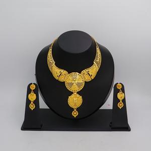 Fournitures de bijouterie Bijoux indiens pour femmes Parure de bijouterie de mariage Dubai plaqué rhodium Vente en gros de boucles d'oreilles dubai en cuivre - Product Image 3