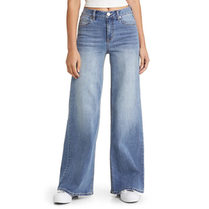 Pantalon en jean extensible personnalisé pour femme, couleur bleue, style vintage, coupe crayon respirante, grandes tailles, délavage foncé - Vente en gros - Product Image 1