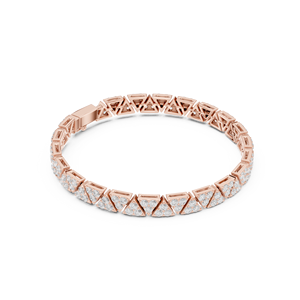 Pulsera de tenis de oro rosa de 10K con diamantes de corte brillante redondo cultivados en laboratorio, estilo de lujo para mujer - Product Image 4