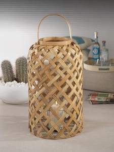 Customised Bamboo Lantern Decorative Gold <b>Rope</b> Hanging Tea <b>Light</b> Candle Vessels Handmade Eco-Friendly Durable Wedding Parties - Product Image 3