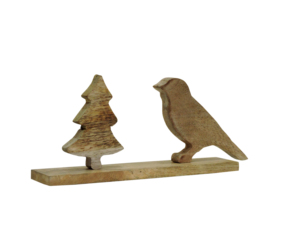 Figura Decorativa Moderna y Duradera de Conejito y Papá Noel de Aluminio Niquelado con Base de Madera, 2x1 Pulgadas, Marca Artesign - Product Image 2