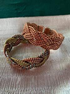 Brazalete Clásico de Cobre Puro para Hombre, Diseño de Cuerda Trenzada, Brazalete Pesado de Moda Vintage, Bandas de Yoga con Terapia de Ágata Gratis - Product Image 2