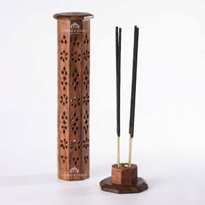 Porte-encens en bois artisanal pour le Ramadan et les cadeaux de l'Aïd, brûleur Mabkhara élégant, support à encens tendance pour Oud et Bakhoor - Product Image 2