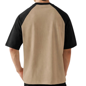 <b>Mens</b> Solid Embroidered <b>Raglan</b> <b>T</b>-<b>Shirt</b> Short Sleeve Crew Neck Casual Streetwear Custom Logo 100% Cotton 220 Grams Eco-Friendly - Product Image 2