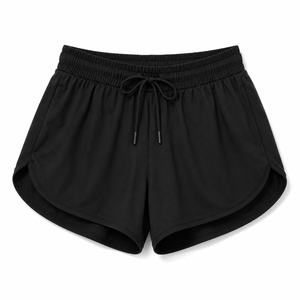 Shorts de mujer 100% algodón, con logo impreso en DTF personalizado, de alta densidad (400GSM), color sólido, cómodos y deportivos. - Product Image 1