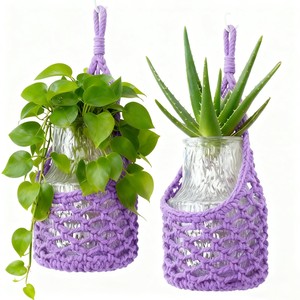 Handcrafted Mango Wood Macram-Style Hanging <b>Planter</b> Holder - Wholesale - Product Image 3