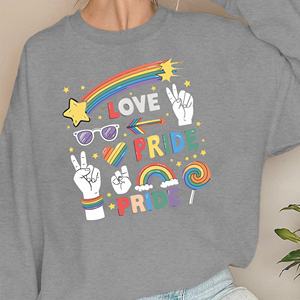 Sudaderas de mujer con elementos arcoíris LOVE y PRIDE - Product Image 3