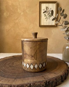 Caja de Especias de Madera Sólida con Acabado Natural de Primera Calidad, Recipientes de Almacenamiento con Cuchara, Fabricante de Fábrica India - Product Image 6