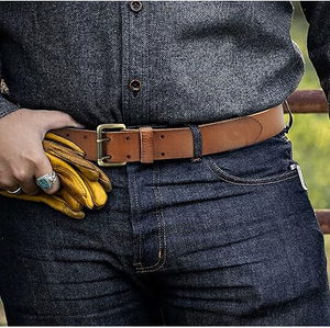 Cinturón de Cuero Genuino Reversible Marrón Cognac de 3.5cm de Ancho con Hebilla de Acero, Ajuste Personalizado, Casual, Formal, Alta Resistencia, Impermeable - Product Image 5