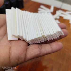 Manche de couteau moderne élégant en os de buffle blanc écologique, 60 mm de long, 2 mm d'épaisseur, fait main, matériau en vrac - Product Image 6