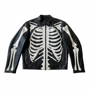 เสื้อแจ็คเก็ตมอเตอร์ไซค์หนังแท้ Shaheen Skeleton สำหรับผู้ชาย หนังวัวแท้ กันลม เป็นมิตรกับสิ่งแวดล้อม พร้อมระบบทำความร้อน สไตล์สตรีทแวร์ - Product Image 4