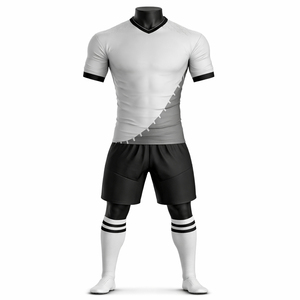 Ensemble de tenue de football d'été imprimé : maillot, short, chaussettes, logo personnalisé, vêtements d'équipe, fournisseur d'usine en gros - Product Image 1