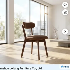 Modern Velvet Upholstered Restaurant Dining <b>Chair</b> Curved <b>Padded</b> Backrest Metal Frame Eco-Friendly Brown Leather Seat Cafe Home - Product Image 1