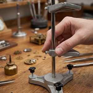 Watch Movement Holder Stand | Adjustable Clock Repair <b>Tool</b> | Heavy Duty Metal <b>Bench</b> Stand | for Regulating Assembly | and Repair - Product Image 4