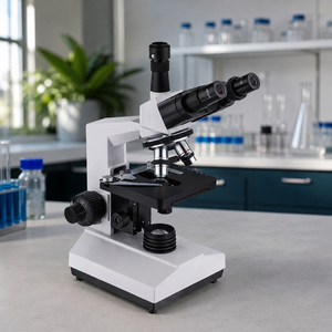 Microscope à champ foncé trinoculaire 1000X |   Microscope biologique médical avec éclairage LED |   Plateforme de Condensateur Abbe |   Laboratoire de recherche - Product Image 2