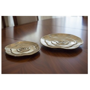 High Quality Aluminum Rose <b>Plates</b> Antique Brass Finish Guest Used Serving Traditional <b>Plate</b> South Indian Rice <b>Side</b> Tableware - Product Image 6