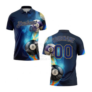 Camiseta de Billar de Manga Corta con Logotipo Personalizado, Tallas Grandes, Transpirable, de Secado Rápido, Ropa de Equipo, Fabricante OEM ODM, Venta al Por Mayor - Product Image 2