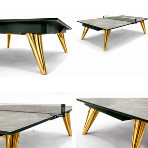Table de tennis de table moderne de luxe Gusto Neolith avec plateau en pierre et pieds en métal, durable, pour usage intérieur à la maison et en club, filet inclus - Product Image 2