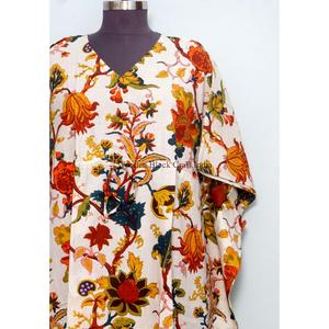 Robe Kaftan en Tissu Imprimé Personnalisé de Haute Qualité, Coupe Ample avec Cordon de Serrage à la Taille, Longue, pour l'Été et la Plage, pour Femme - Product Image 2