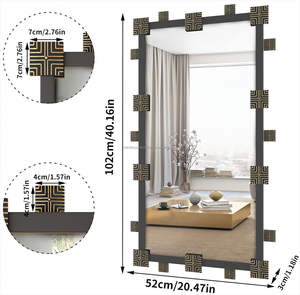 Espejo de pared de metal estilo industrial con marco de hierro para salas de estar tipo loft, cocinas o pasillos urbanos de proveedor indio - Product Image 2