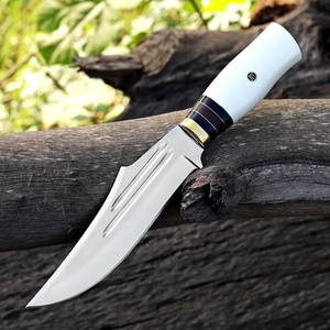 Couteau Bowie de camping d'extérieur en acier inoxydable forgé à la main de qualité industrielle 58 HRC, à pointe droite fixe, ergonomique, avec manche en plastique OEM - Product Image 5