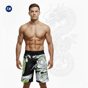 Ensemble de shorts MMA confortables de haute qualité UPF50 en polyester imprimé par transfert thermique, conception ergonomique Dragon - Product Image 2
