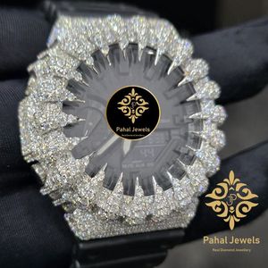 Reloj de Cuarzo con Incrustaciones de Diamantes, Esfera Negra, Pantalla Digital y Analógica, Bisel con Pedrería, Reloj de Pulsera para Hombre - Product Image 5