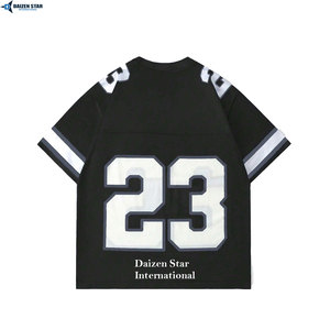 Maillot de football noir en mesh pour homme Daizen Star International, numéro 23, avec application en twill, col rond, manches courtes - Product Image 2