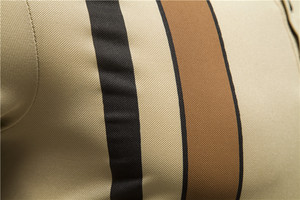 เสื้อถักลายทางบล็อกสีแฟชั่นผู้ชาย |   แขนสั้นสำหรับใส่คอกลม ป้องกันรอยยับ สวมใส่สบายในฤดูร้อน - Product Image 5