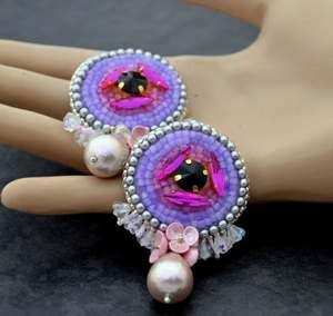 Pendientes de algodón bordados a mano, pendientes personalizados con múltiples cuentas, joyería festiva para mujer al mejor precio, pendientes con cuentas. - Product Image 2