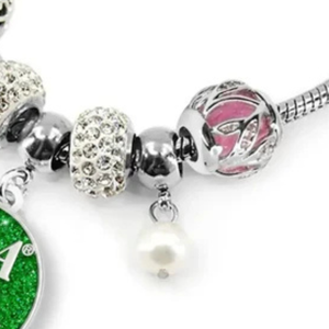   Bracelet pour femme Made 2026, élégant, vert et argenté, bijou à breloques, accessoire de mode pour poignet, inspiré des sororités, qualité supérieure - Product Image 3