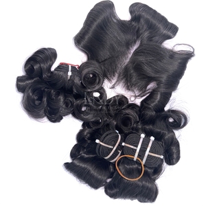 Lots de Cheveux Naturels de Haute Qualité, Couleur Vif, avec Frontal et Bundles pour la Confection de Perruques - Product Image 5